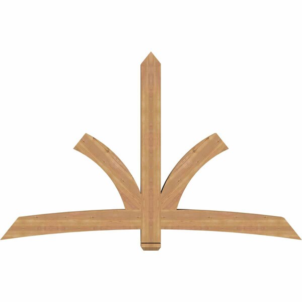 Ekena Millwork Davenport Timber Gable Bracket, Western Red Cedar, 84"W x 53"H x 5 1/2"D x 5 1/2"F, 15/12 Pitch GBW084X53X0606DAV00SWR - main